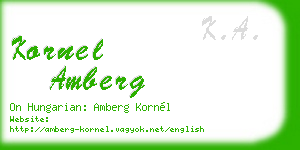 kornel amberg business card